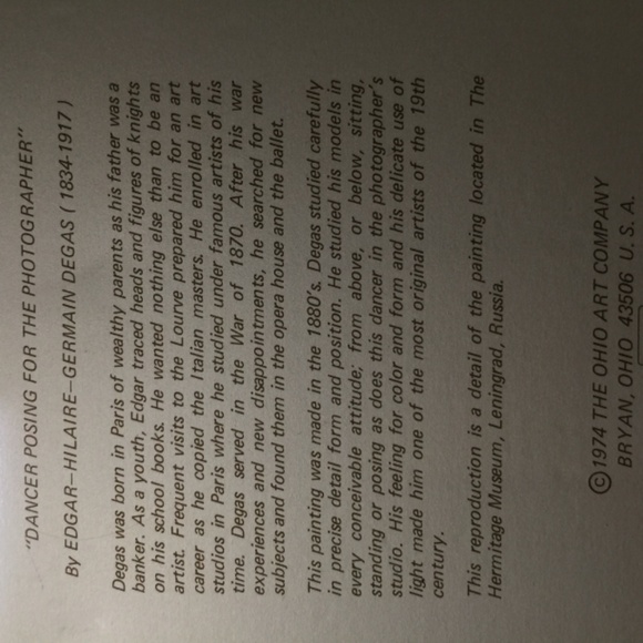 Ohio art company - Degas - “Dancer posing for the photographer” - Picture 5 of 6